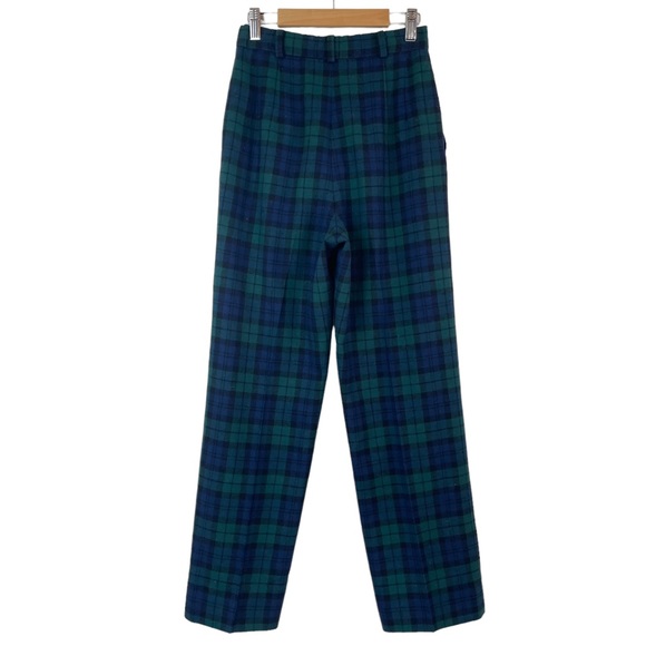 Pendleton Vintage 1980’s Black Watch Tartan Plaid Pleated Trouser Pants Size 4 - Picture 5 of 16